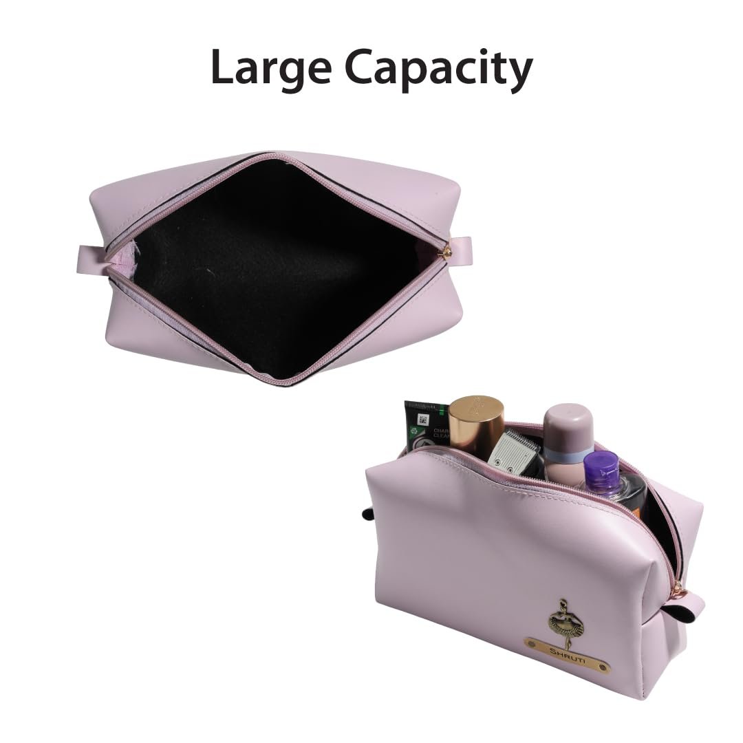 AICA Personalized Name & Charm Leather Travel 4pcs Gift Set Combo for Men & Women | Customized Travel Accessories Hamper | Gifts for Family and Friends | Gift for Girls & Boys (Purple)