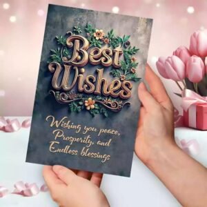 GIFT MY PASSION Elegant Best Wishes Greeting Card for Special Occasions For Weddings And More Note Card (1pc) (Cardstock) (Multicolour)