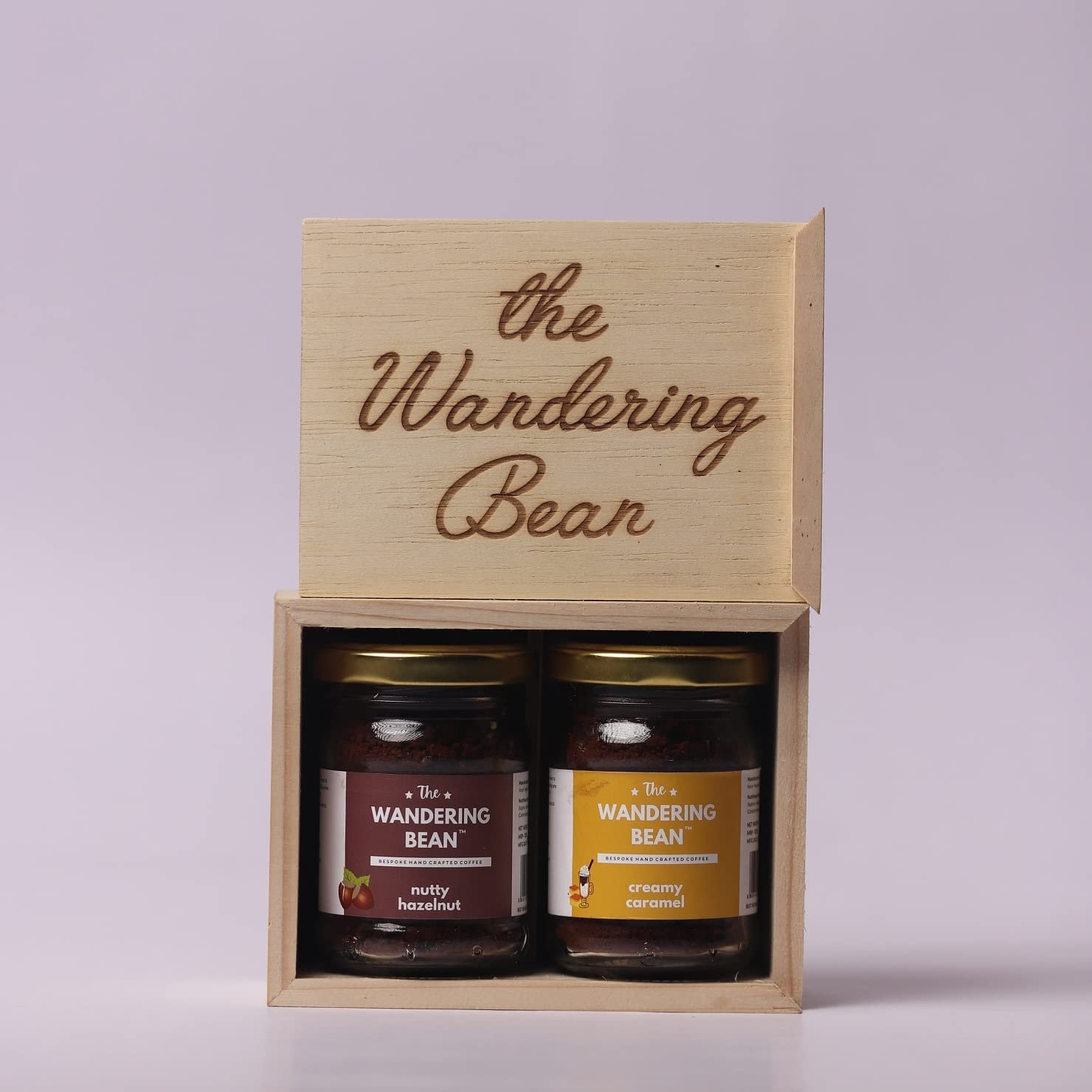 The Wandering Bean Coffee Hamper | Best Festival Gift - A Set of 2 Assorted Coffees (Choose 2 Flavors of Your Choice) (40g X 2 Jars) Gift Festive, Best Gift Hamper Flavored Coffee