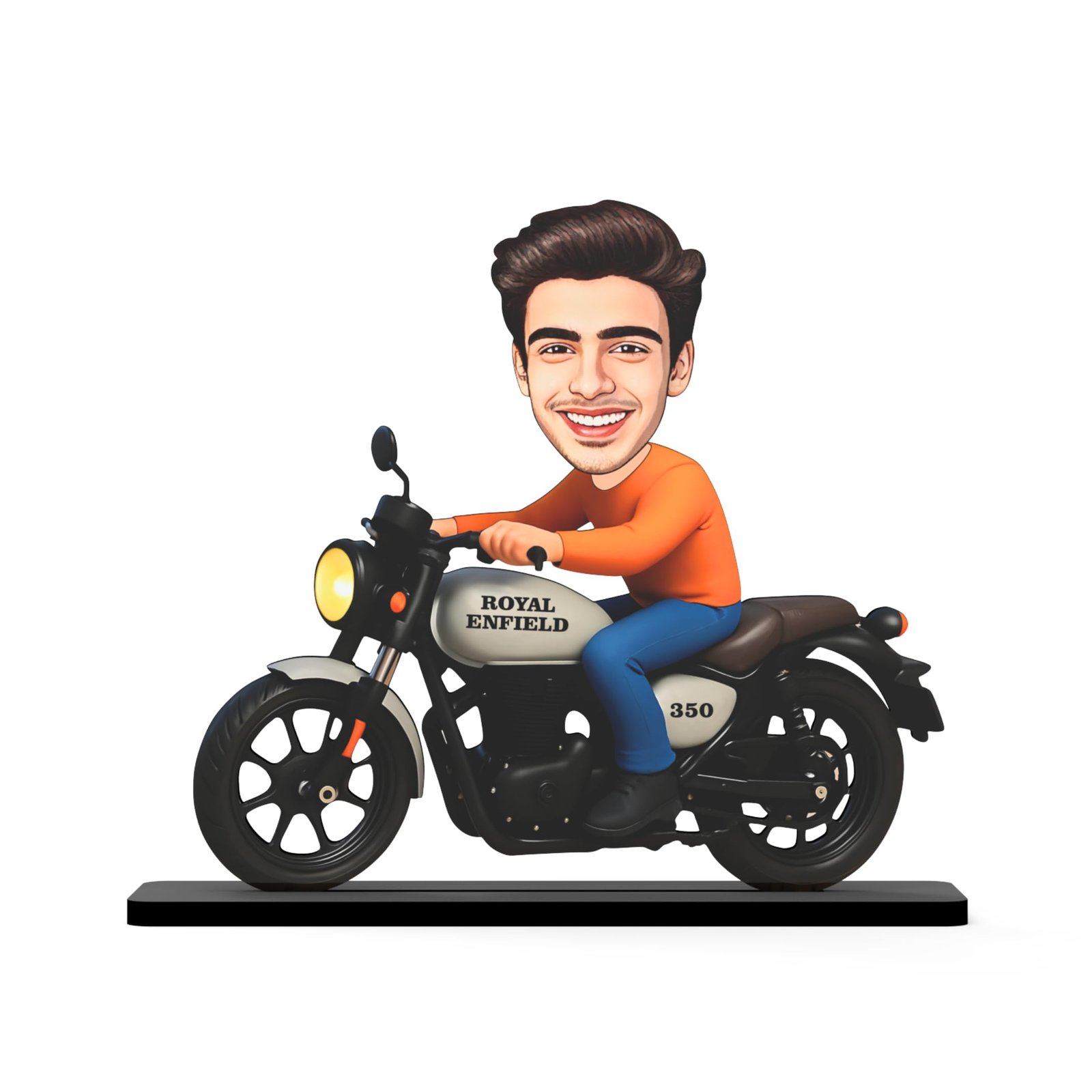 Personalized Motorcycle Rider Caricature Gift Custom Photo Stand Birthday Gift for Husband Boyfriend Friend Unique Biker Cartoon Photo Frame (Motorcycle Rider-3)