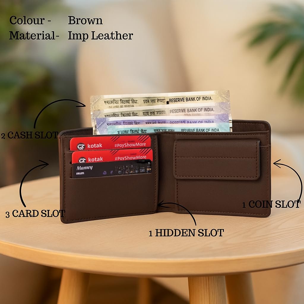 Thebaegift Personalized PU Leather Men's Wallet with Customized Name | Birthday Anniversary Corporate Gift for Men Male Husband Brother | Wallets for Men Man | Gift for Dad Father Daddy Papa