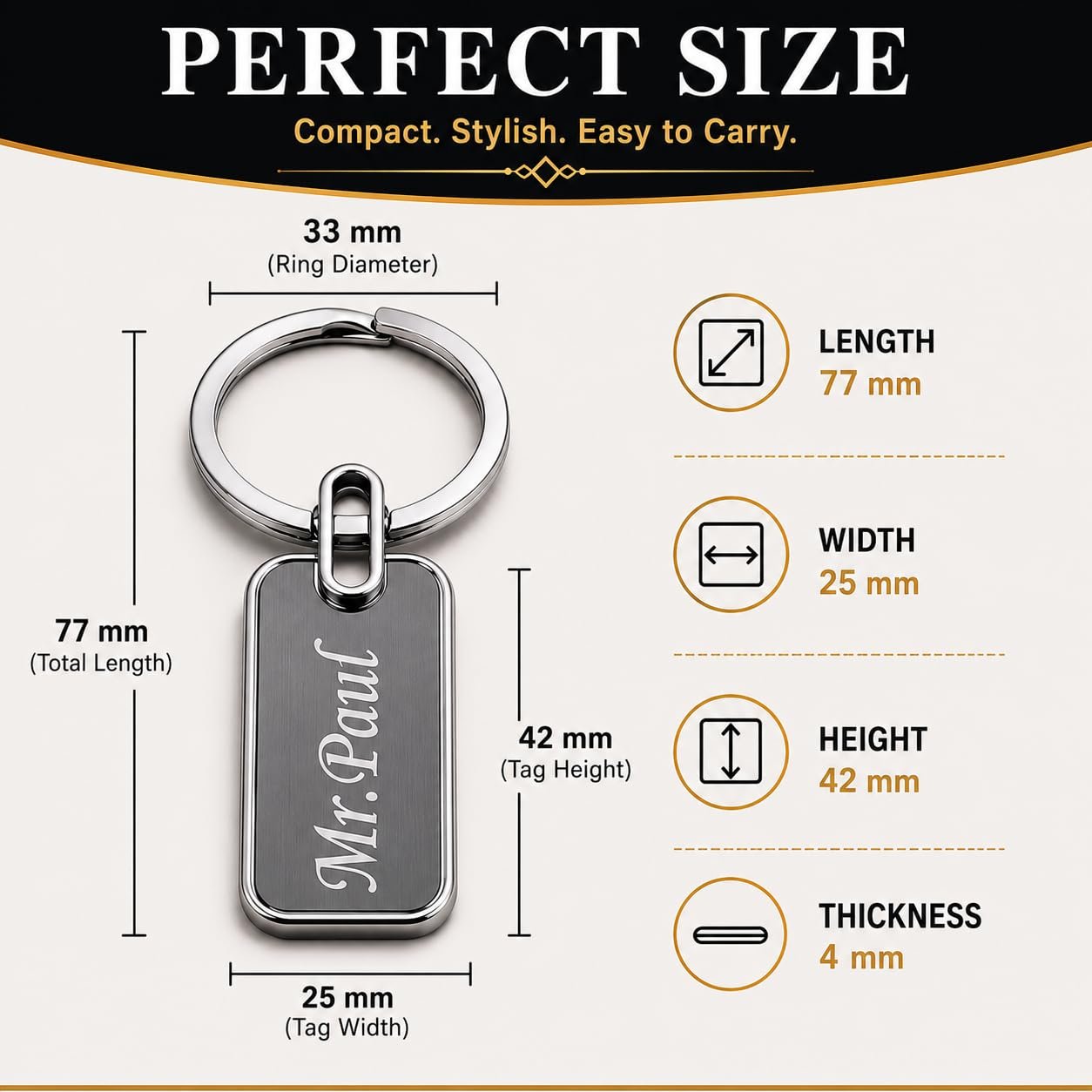GIVITAS Personalized Name Wallet, Pen & Keychain Combo for Men (Black) | Customised Mens Wallet Name Engraved with Charm | Customized Corporate Gift Set for Office | Personalised for Husband, Boys