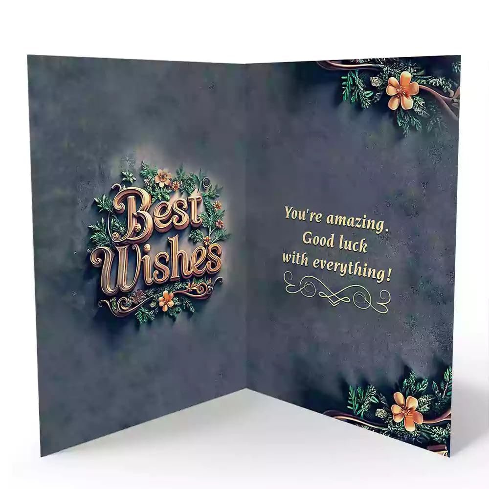 GIFT MY PASSION Elegant Best Wishes Greeting Card for Special Occasions For Weddings And More Note Card (1pc) (Cardstock) (Multicolour)