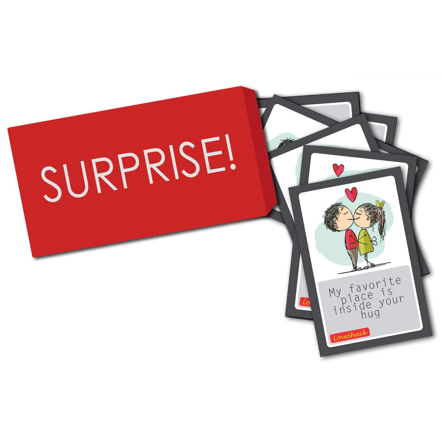 exciting Lives -Romantic Love Cards - Gift for Valentine's Day, Anniversary, Birthday, Sorry, Love, Romance, Care - for Girlfriend, Boyfriend, Husband, Wife - Set of 8 Cards