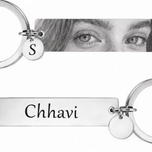 Personalized Photo Keychain - Custom Laser Engraved Eye/half face Picture Keychain for Men & Women, High-Definition Portrait Keyring, Anniversary & Birthday Gift for Boyfriend/Husband Girlfriend