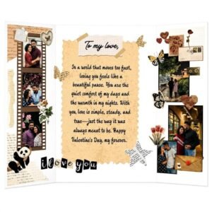 Personalised Love Letter Card with Photo Collage | Handmade Scrapbook Style Romantic Greeting Card for Valentine’s Day, Anniversary, Birthday Gift for Partner, Husband, Wife or Loved One
