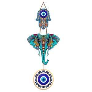 Artvibes Designer Elephant Wooden Wall Hanging For Luck Properity For Home Decoration | Livingroom | Spiritual Decor Items | Wall Illustrations | Ethnic Wall Decor | Wall Art Print (WH_8506N)