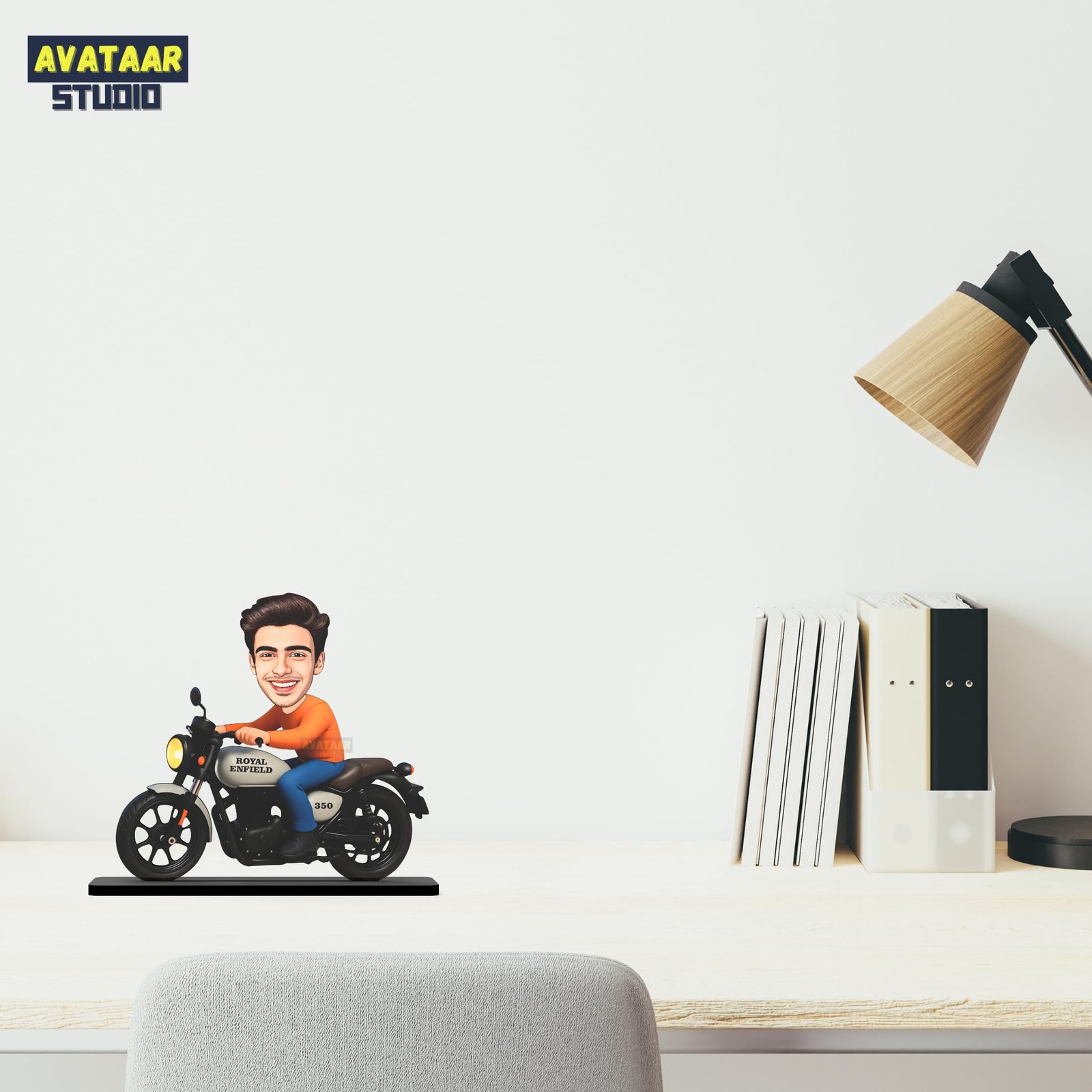 Personalized Motorcycle Rider Caricature Gift Custom Photo Stand Birthday Gift for Husband Boyfriend Friend Unique Biker Cartoon Photo Frame (Motorcycle Rider-3)