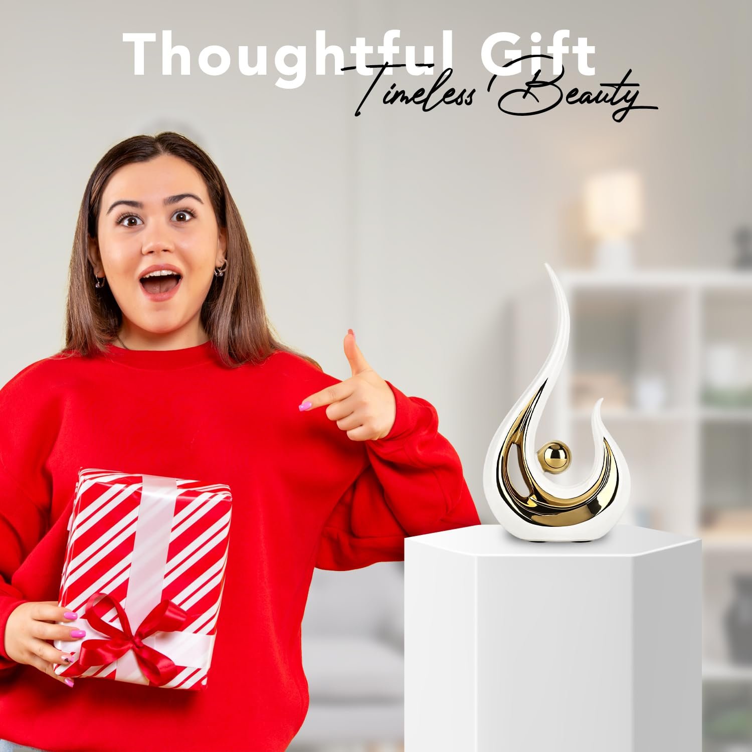Ekhasa Nostrae Modern Abstract Art Show Pieces for Home Decor Living Room Decorative Items | Cute Showpieces Gift Item for Decor | Center Table Tv Unit Showcase Office Interior Statue Figurines