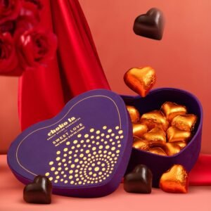chokola Sweet Love Heart Shaped Chocolates Gift Pack - Dark Chocolate Box | Gift for Birthdays, Anniversary, Valentine, Or Any Occasion,100 gram