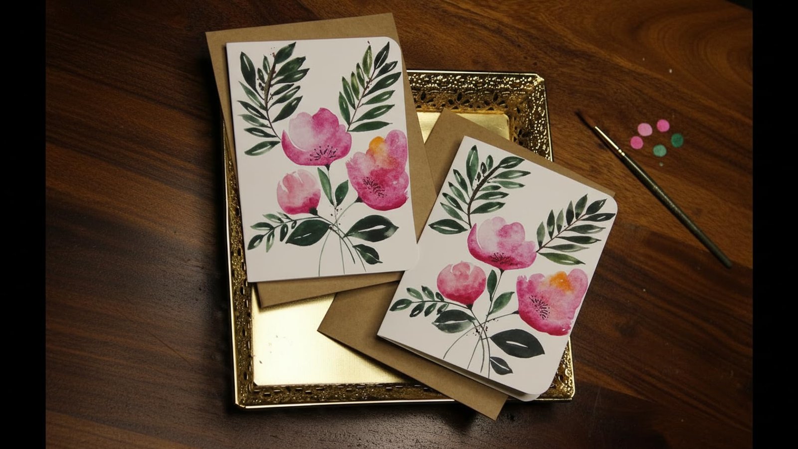 Handmade Watercolor Greeting Card With An Envelope | Happy Birthday | Greeting Card For Husband | Handmade Cards | Anniversary Card | Fuschia Blooms Card