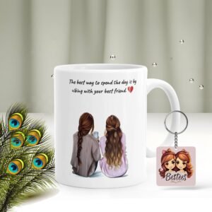 Gift Arcadia Happy Friendship Day Ceramic Coffee Mug with Keychain, My Dear Besti Cups, Friendship Day Gifts for Best Friend, Gifts for Men|Women, Children 330 ML (FD-6)