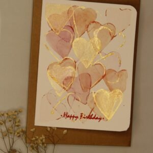 HANDMADE FOR SOUL - Handmade Watercolor Greeting Card with an envelope | Watercolor | Happy Birthday Greeting Card| Happy Birthday Card | Handmade Cards | Blank Greeting Cards | Candy Hearts Card