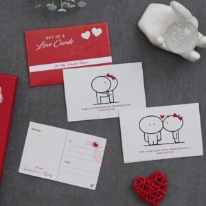 eCraftIndia Set of 8 Love Post Cards with Heartfelt Greetings Card for Valentine's Day Valentine Gift for Girlfriend Boyfriend Husband Wife Her Him | Valentine Day Decoration Items