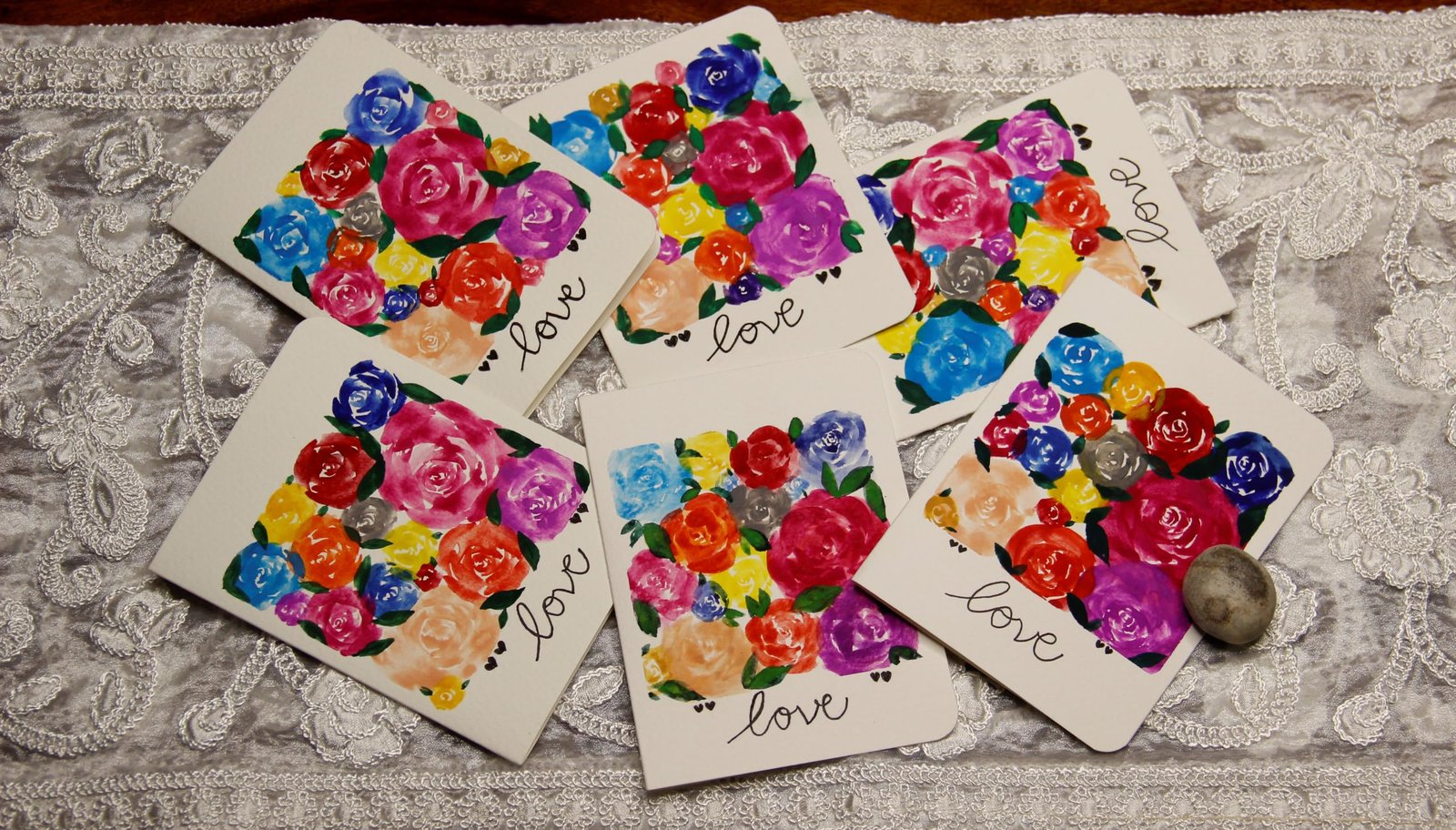 HANDMADE FOR SOUL - Handmade Watercolor Greeting Card with an envelope | Heart | Anniversary Cards For Husband | Handmade Cards | Father's Day Greeting Card | Roses Watercolors Card
