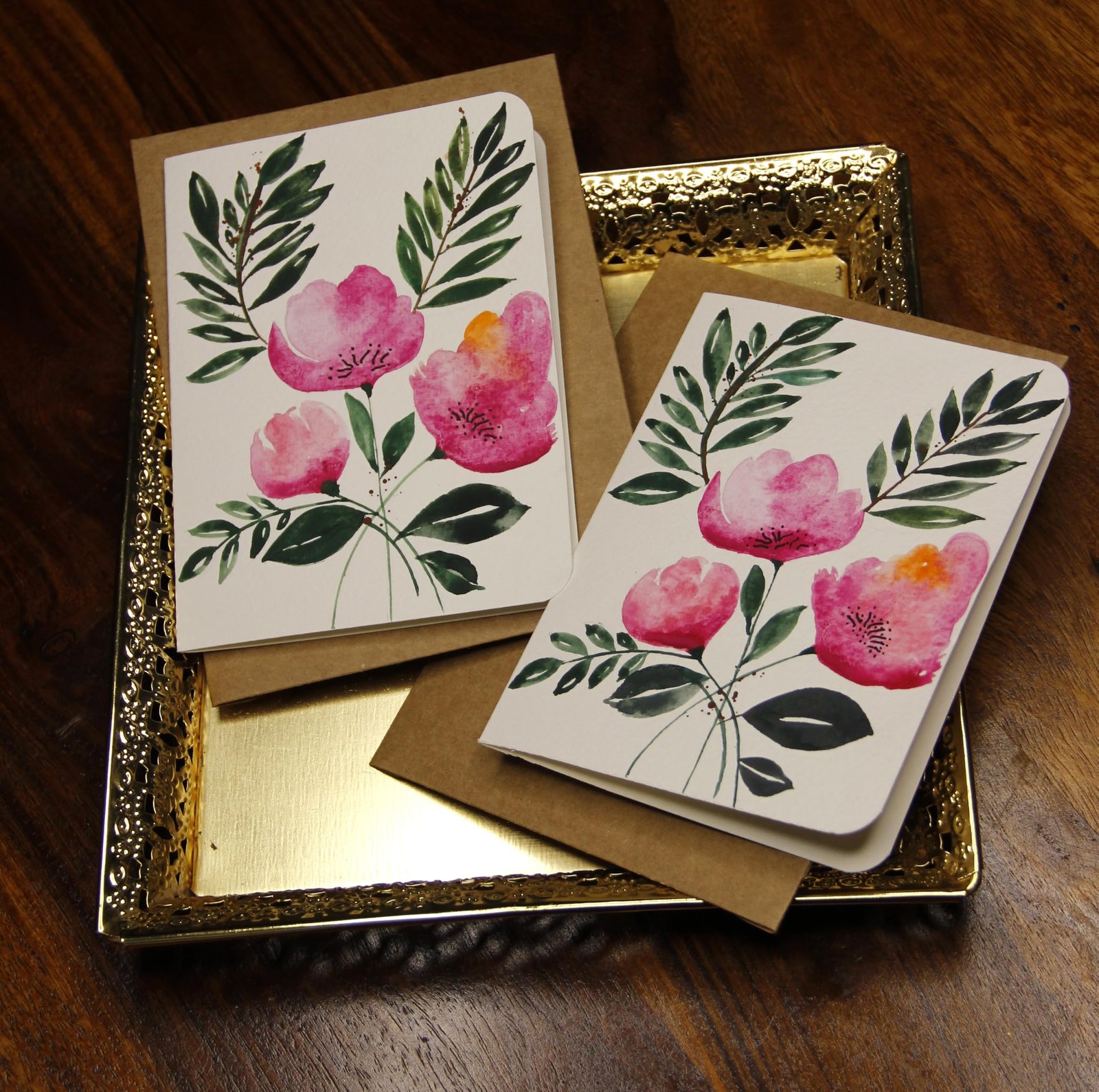 Handmade Watercolor Greeting Card With An Envelope | Happy Birthday | Greeting Card For Husband | Handmade Cards | Anniversary Card | Fuschia Blooms Card