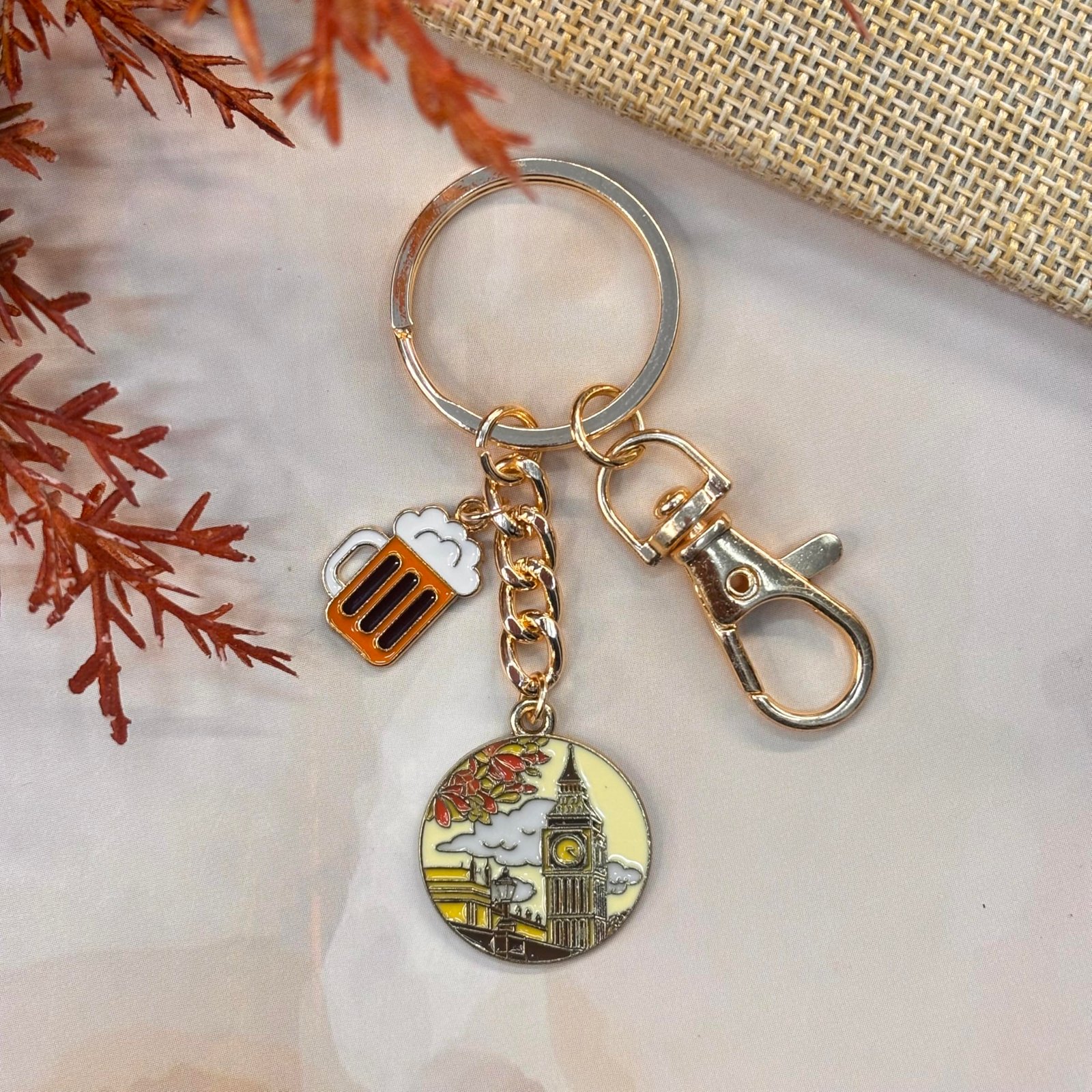 PRADHAN ACCESSORIES Travel Metal Keychain for Men & Women, Handcrafted, Aesthetic Key Ring for Travel Souvenir & Gift, Durable Anti-Tarnish Keychain for Car, Bike, House, Travel, Handbags